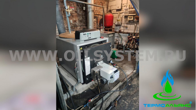 Котел Ecoheat S на отработанном масле в эксплуатации.